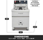 Waring Commercial 15lb Heavy-Duty Deep Fryer, for French Fries, Calamari and Dumplings, WDF1700