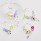 50 Sets Wine Glass Charms, Wine Charms for Stem Glasses, DIY Reusable Drink Markers for Weddings & Bachelorette with Alphabet Beads