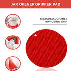 Jar Opener for Weak Hands, Seniors with Arthritis, 5 in 1 Multi Function Bottle Opener Lid Opener For Arthritic Hands with Non Slip Rubber Jar opener Gripper Pad and Corkscrew Wine Opener(RED)