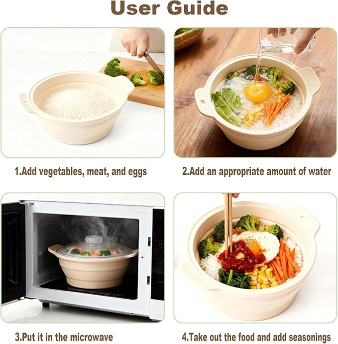 42oz Silicone Microwave Steamer For Vegetables, Cooker For Microwave with Handle & Lid, Collapsible Steam Pot, Heat-Resistant Cooker with Steam Holes, BPA Free, Dishwasher Safe (Blue), 1 Pack