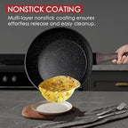 Kikcoin Pots and Pans Set Non Stick 31 Piece Kitchen Nonstick Cooking Cookware Sets with Grill Pan Saucepan Baking Sheet Utensil, Black