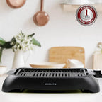 OVENTE Electric Indoor Grill with 13x10 Inch Non-Stick Cooking Surface, 1000W Fast Heat Up Power, Adjustable Temperature, Removable and Dishwasher Safe Grilling Plate and Drip Tray, Black GD1632NLB