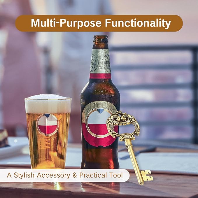 Vintage Key Bottle Opener for Bar Antique Style Beer Wine Openers Traditional Festival Dinner Cool Design Bartenders Cute Tools Men and Women Unique Present Idea