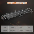 LDAILY Extra Large Nonstick Electric Griddle, Teppanyaki Grill BBQ W/ 4 Adjustable Temperature, Even Heating & Handles, Long Table Top Pancake Griddle Grill for Indoor & Outdoor Party, Camping（27’’）
