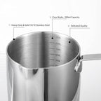 IMEEA Milk Warmer Pot Turkish Coffee Pot 18/10 Tri-Ply Stainless Steel Butter Warmer with Spout (30oz/900ml)