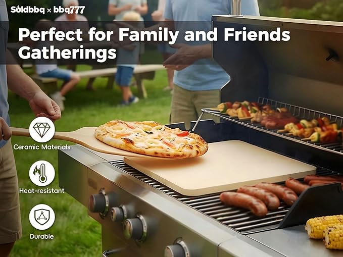 13" Square Pizza Stone Replacement for Ooni Koda Karu & Fyra 12, Cordierite Baking Pizza Stone for Ooni 12 Oven, for Most Grill & Oven, for Bread &Pizza