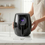 Elite Gourmet EAF5317D Digital 5.3Qt Hot Air Fryer 7 Menu Functions 1350W Oil-Less Healthy Cooker, Timer & Temperature Controls, PFOA/PTFE Free, Black
