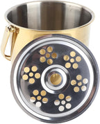 1L Ice Bucket Wine Cooler Bucket Stainless Steel Wine Chiller Handles Filter Plate Parties Gold (Gold)
