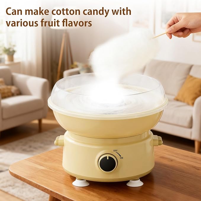 Cotton Candy Machine for Kids & Family, Mini Cotton Candy Maker with 10 Sticks & Sugar Scoop, Home Birthday Family Party Christmas Gift