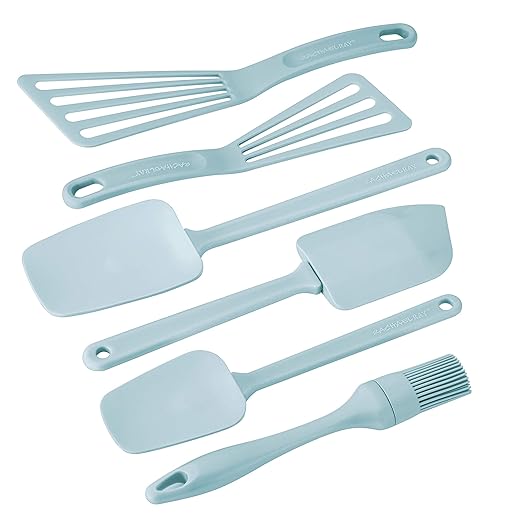 Rachael Ray Tools & Gadgets Cooking Utensils Set, 6 Piece - Sky Blue