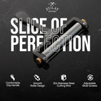 Zulay Kitchen Stainless Steel Wire Cheese Slicer - Adjustable Hand Held Cutter with 2 Extra Wires - Premium Cheese Shaver For Mozzarella, Cheddar, Gruyere - Black