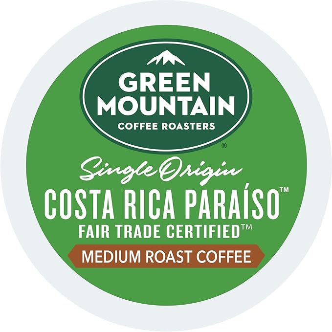 Green Mountain Coffee Roasters Costa Rica Paraiso, Keurig Single Serve K-Cup Pods, Medium Roast Coffee, 60 Count, (6 Packs of 10)