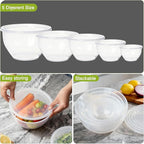 Greentainer Plastic Mixing Bowls with Lids Set for Kitchen, 5 Set Nesting Bowls for Mixing, Baking, Prepping, Cooking and Serving Food, Mixing Bowls Dishwasher, Microwave Safe