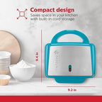 Holstein Housewares Non-Stick 6-Count Electric Cupcake Maker Machine – Bakes 6 Cupcakes, Muffins, Pizza Cups, Cinnamon Buns – Perfect for Gifts, Birthdays, Holidays, or Bake Sales, Teal