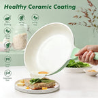 SENSARTE Nonstick Ceramic Frying Pan Skillet, 8 Inch Omelet Pan, Healthy Non Toxic Chef Pan, Induction Egg Pan with Heat Resistant Handle, Dishwasher Safe, PFAS-Free, Green