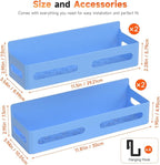 Sevenblue 4 Pack Strong Magnetic Spice Rack for Refrigerator, Multipurpose Magnetic Shelf for Fridge with 4 Hooks for kitchen and Bathroom Organization, Blue