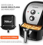 Fritadeira Sem Óleo Air Fryer 8L, Mondial, Preto/Inox, 1900W, 220V - AFN-80-BI