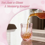 40 Pack Plastic Stemless Wine Glasses,12oz Unbreakable Vintage Elegant Drinking Glass Set,Reusable Fancy Cocktail Cups for Party, Wedding, and Bulk Events (40, 12oz-Pink)