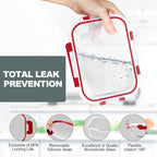 VERONES 10 Pack 22 OZ Glass Meal Prep Containers, Airtight Glass Lunch Containers Set, Glass Food Storage Containers with Lids,Exclusive of BPA, for Microwave, Oven, Freezer & Dishwasher Friendly,Red