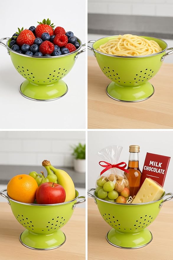 Calypso Basics by Reston Lloyd Powder Coated Enameled Colander, 1.5 Quart, Lemon