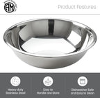 American Metalcraft 16" Stainless Steel Mixing Bowl - 13-Quart Durable Metal Bowls for Mixing, Large Stainless Steel Bowl
