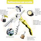 12 Pieces wine key wine opener Professional Waiter Corkscrews Stainless bottle opener Fold Serrated Foil Cutter Key for Family, Company Party,Bars,Restaurants(yellow)