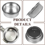 1 Pack 51mm Stainless Steel Coffee Filter Basket, Espresso Portafilter Machine Parts Compatible with CASABREWS, Gevi (1, Two Cups)
