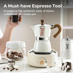 Espresso Maker Stovetop, Moka Pot 3 Cups, Espresso Pot Classic Italian Coffee Maker,Single Safety Valve (Black, 3 Cup)