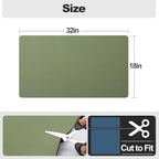 Ecotrim - Dish Drying Mat for Kitchen Counter | Coffee Bar Mat for Countertops | Heat Resistant Drainer Mat with Non-slip Rubber Backed | Hide Stain Kitchen Absorbent Draining Mat | Green 18"x32"