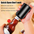 Automatic Bottle Opener Destapadores de Cerveza, Down-Pop Off Beer Bottle Openers with Magnetic Cap Catcher, Home Bars Kitchen Cool Bartender Tools, Men Bottle Cap Opener Gift（Black）