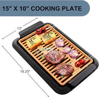 OVENTE Electric Indoor Grill with 15x10 Inch Non-Stick Cooking Surface, 1200W Fast Heat Up Power, Adjustable Temperature, Removable and Dishwasher Safe Grilling Plate and Drip Tray, Copper GD1510NLCO