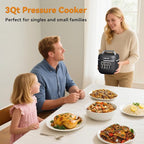 Fullwill Electric Pressure Cooker Lite, Slow Cooker, Rice, Sauté, Warmer, Olla de Presion Nonstick Pot 3 Quarts