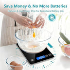 Food Kitchen Scale, Digital Food Scale 22lb/10kg Digital Kitchen Scale Precisely Measures Grams and Ounces for Meal Prep Baking and Cooking, 304 Stainless Steel Kitchen Scale LCD Display