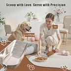 Pet cat-dog food-scoop measuring cup - Food-grade 304 stainless steel material | 3/4 Cup capacity | Precision scale measurements