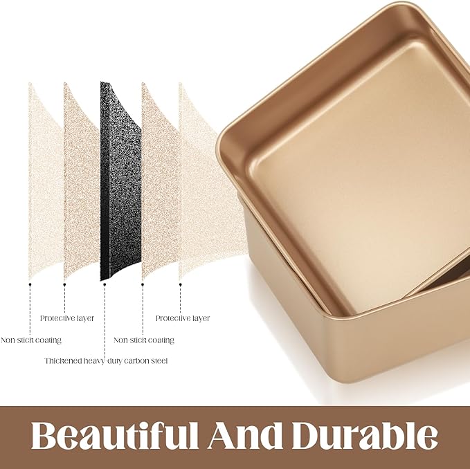 Baking Sheet Pans,2 Pack Nonstick Baking Sheet Pans,Cookie Sheet, Brownie Pan, Bread Pan for Toaster Oven, Small Baking Tray,Bakeware for Cakes, Cookies & Breads (9 Inches)