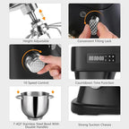 ZACME 7.4QT Household Stand Mixer 800W with Aluminum Die Casting Mixers Kitchen Electric Stand Mixer Metal Dough Mixer with Stainless Steel 7L Bowl, Dough Hook, Whisk and Beater, Black
