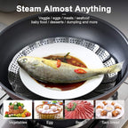 Stainless Steel Steamer Basket, Vegetable Steamer Basket for Instant Pot, Insert for Veggie/Seafood Cooking/Boiled Eggs with Safety Tool - Adjustable Sizes to fit Various Pots (5.1" to 9.5")