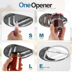 Mount-on Cabinet Jar Opener for Weak Hands,Seniors with Arthritis,Double U Shaped Grooves Grip Bottle Opener for Any Size Lid,304 Stainless Steel One-Handed Can Opener Tool for Home Assistance,Black