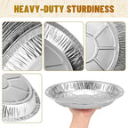 9 Inch Pie Pans Disposable (12 Pack) - Heavy-Duty Aluminum Foil Pie Tins, Standard Baking Tin Plates for Pies, Quiches, Desserts, Oven Safe & Easy Cleanup
