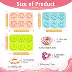 Silicone Donut Pan, Donut Molds for Baking, Donut Maker for 6 Doughnuts, Non-stick Doughnut Pan Muffin Cupcake Bagel Making Tray (Green, Pink, Blue)