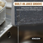 Kikcoin Plastic Cutting Boards for Kitchen, 3-Piece Large Cutting Board Set Dishwasher Safe Chopping Boards with Non-slip Feet and Juice Grooves, Light Gray
