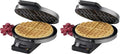 Cuisinart Waffle Maker,1250W Round Classic Waffle Iron,5-Setting Adjustable Browning Control,WMR-CAP2,Brushed Stainless,(Pack of 2)