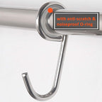 Dseap Kitchen Utensil Holder Hanger, Pot and Pan Rack Wall Mount, Kitchen Rail with 8 Hooks for Hanging Cooking Utensils, Mugs, Spoons, Wall Mounted, Stainless Steel, Chromed