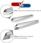 2 PCS Fish Bone Tweezers Kitchen Slanted and Flat Tweezers Set Fish Bone Pliers Suitable for Salmon and Sea Bass Deboning and Kitchen Meat Hair Cleaning Tool Silver, 4.3" and 4.5", LXLVOUEG