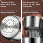 6L Stainless Steel Salad Spinner - Quick Spin Dryer for Vegetables, Lettuce, Fruit and Pasta, Commercial and Household Essential Kitchen Utensil
