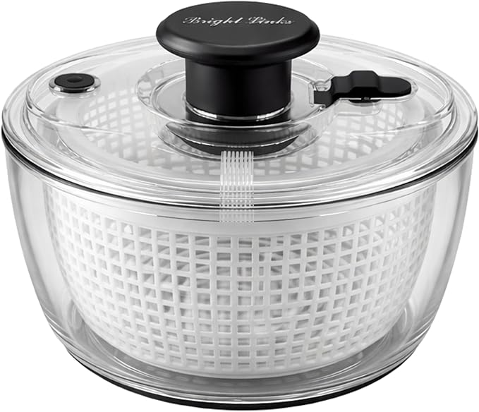 Good Grips Salad Spinner 6.3 Qt – Large Lettuce Spinner & Salad Cleaner with Bowl & Lid, Fruit Washer, Vegetable Cleaner, Strainer Bowl, Fast Drying Multipurpose Kitchen Tool