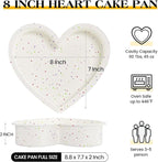 8 Inch Heart Shaped Cake Pans Large Heart Cake Pan Nonstick Silicone Molds for Baking Set of 3 (Cream)
