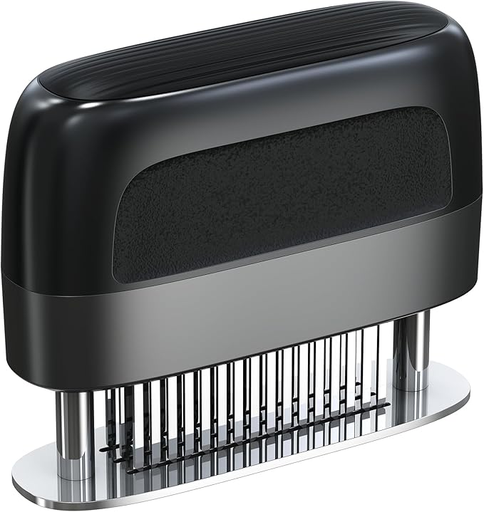 Stainless Steel Meat Tenderizer Tool 48 Ultra-sharp Needle Blades, No Detachable Needed for Easy Cleaning, Heavy-Duty Meat Tenderizer for Steak Chicken Pork Lamb, No More Mallet or Meat Hammer