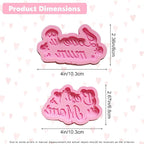 2Pcs Mothers Day Fondant Mold,Pink Love Mom Silicone Resin Mole Best Mom Chocolate Mold Silicone Molds Baking Tool for Candy Cake Polymer Clay Making,Mothers Day Birthday Gift Making Party Supplies