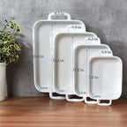 ONEMORE Casserole Dishes for Oven,9.5"x15.4" Baking Dishes Set of 4,Ceramic Bakeware Sets with Handles for Cooking, Baking,Serving, Wedding and Gifting, Baking Pan White , Microwave & Dishwasher Safe(7.5"/11.2"/13.4"/15.4")